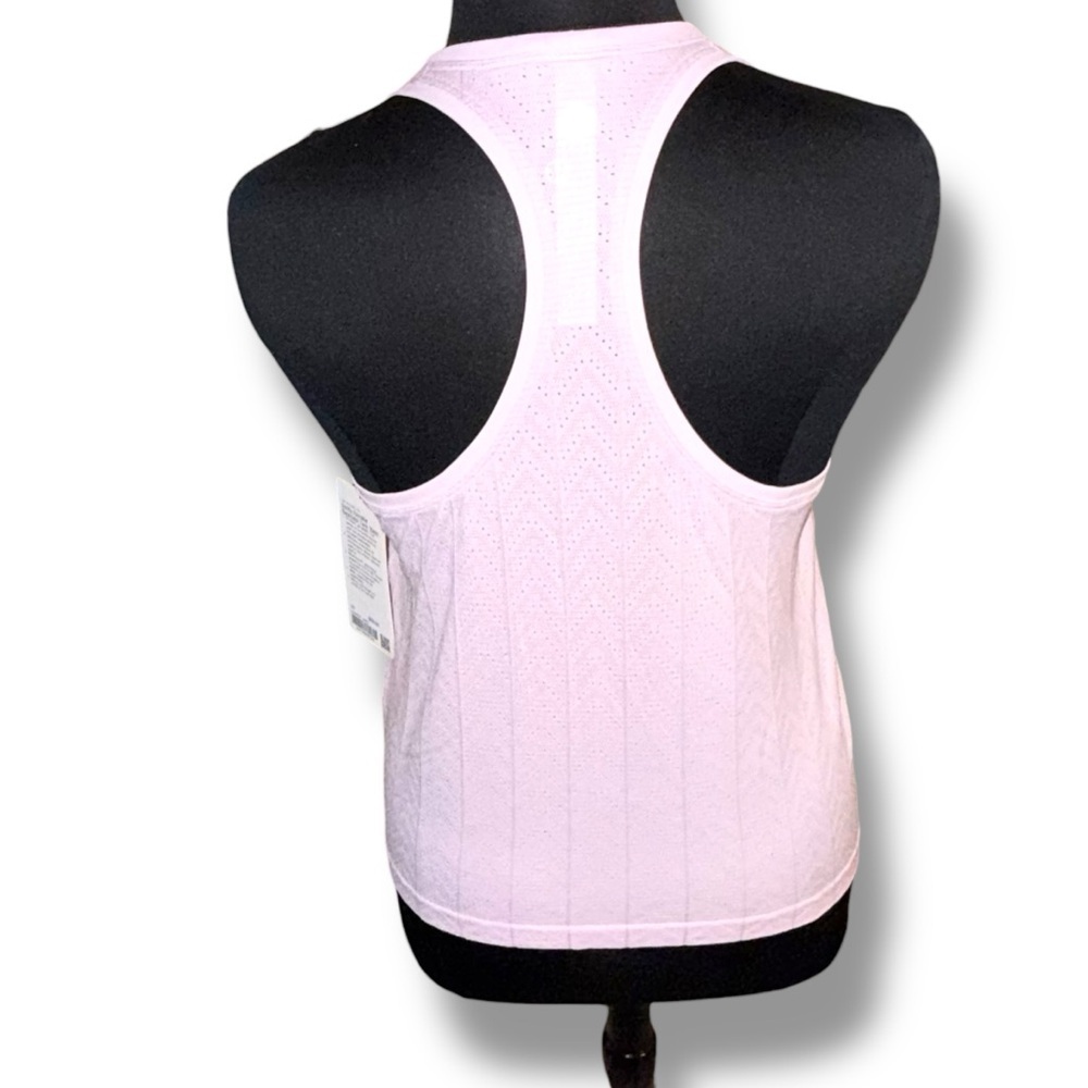 NWT LULULEMON Swiftly Pointelle Racerback Tank *Waist Herringbone Dot Pink 14 - Picture 3 of 11